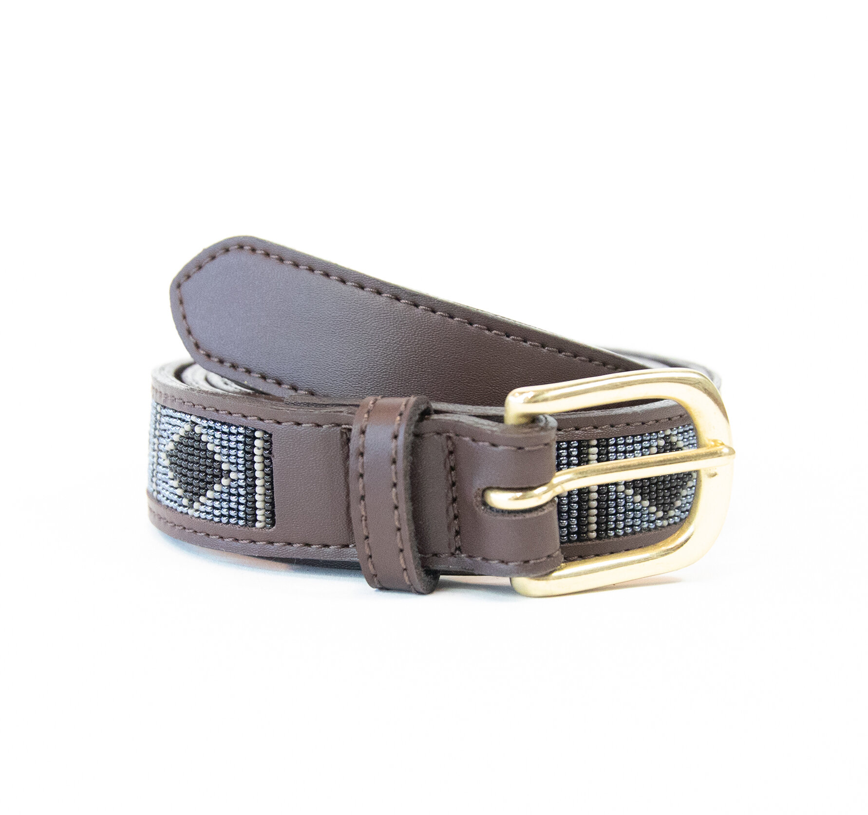 Skärp handgjorda pärlor - Silver