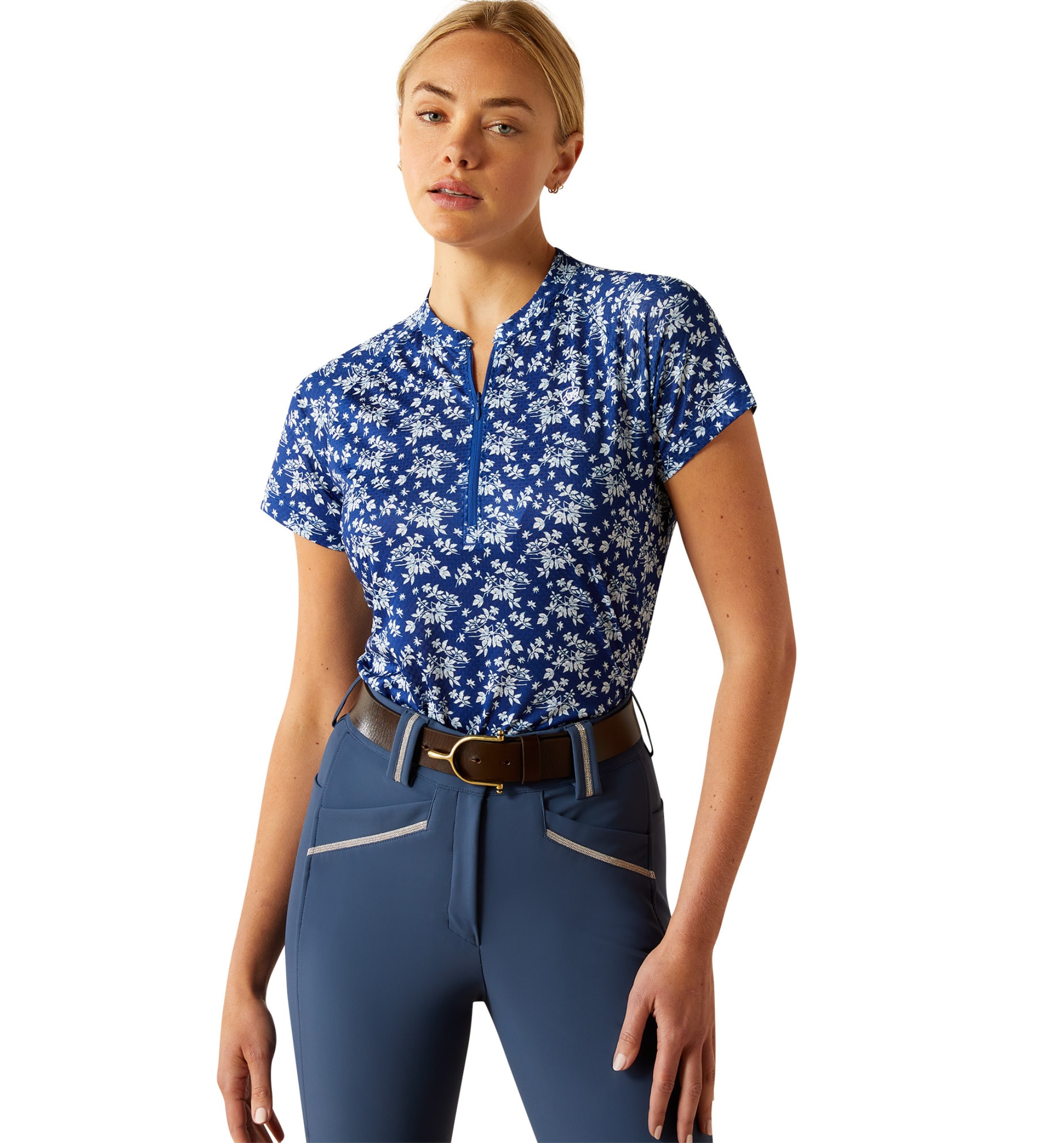 Labyrinth 1/4 Riding Shirt - Sodalite Floral