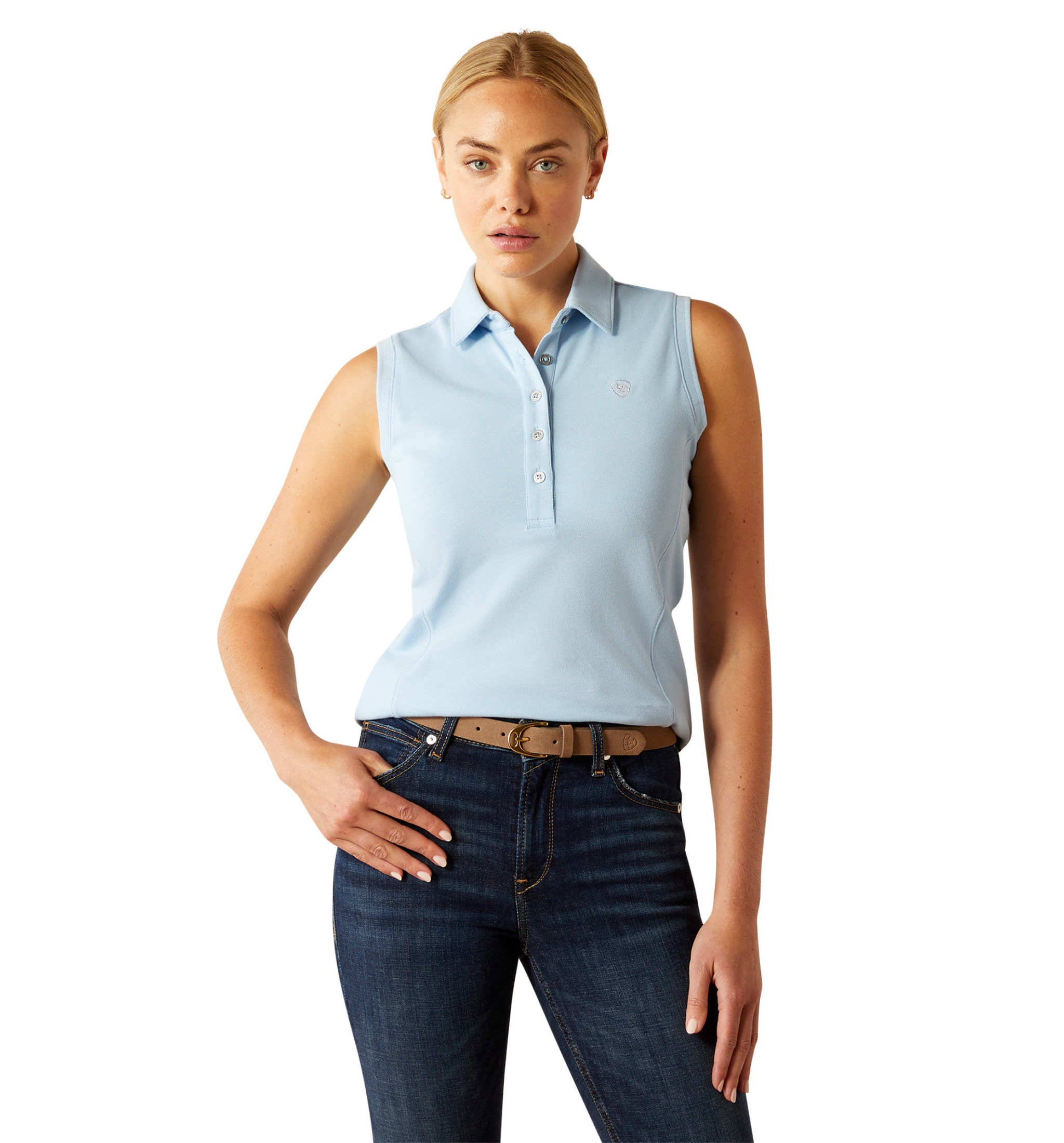 Prix 3.0 Sleeveless Polo - Blue Bell