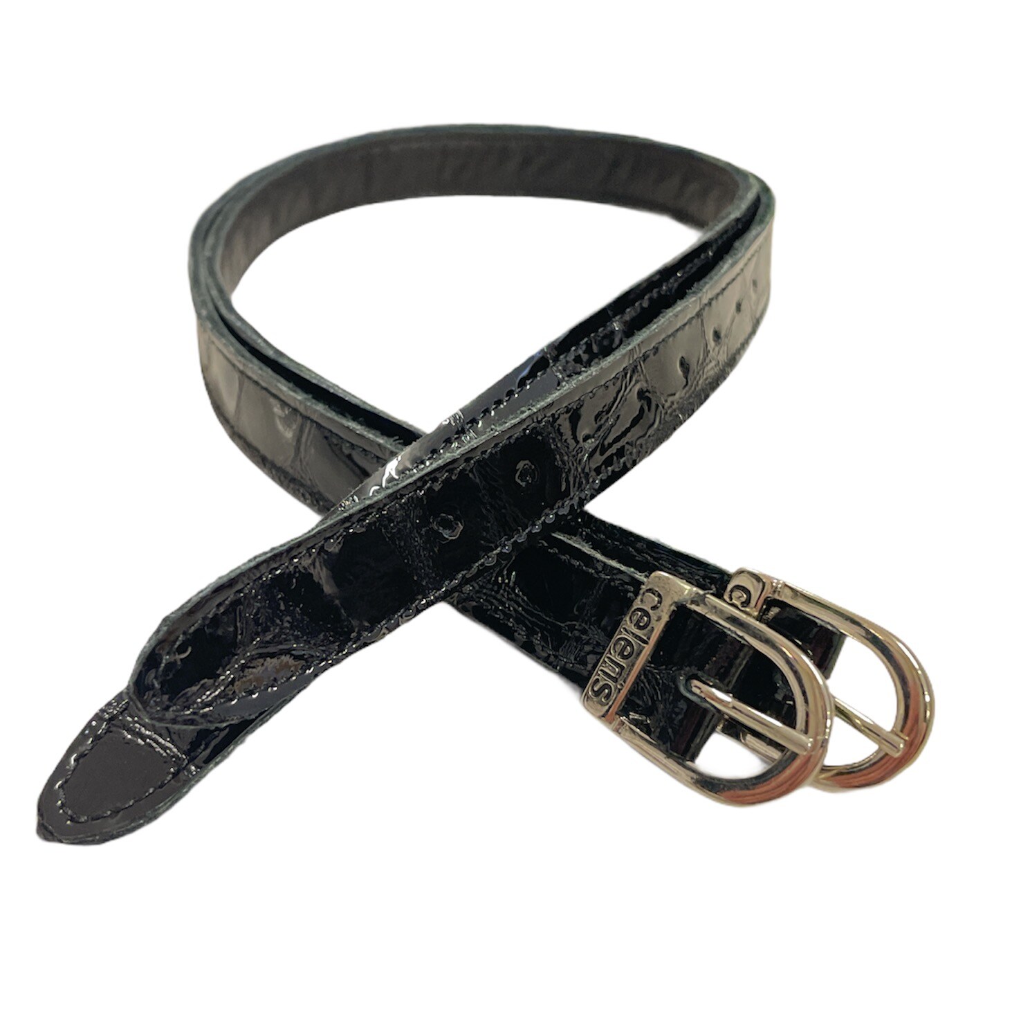 Spur Straps - Patent Black Croc