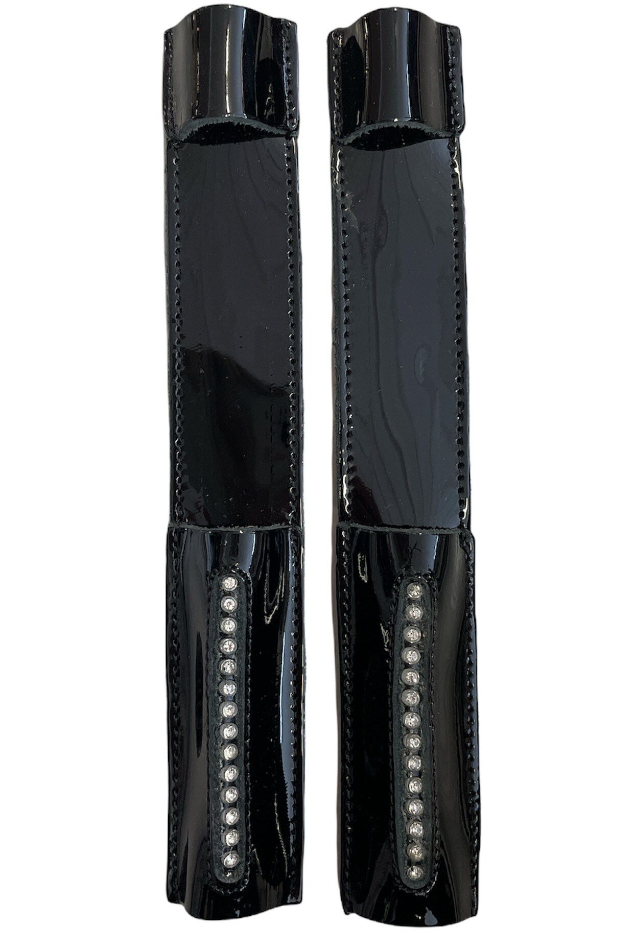 Celeris Spur Protectors - Patent Black with Diamant