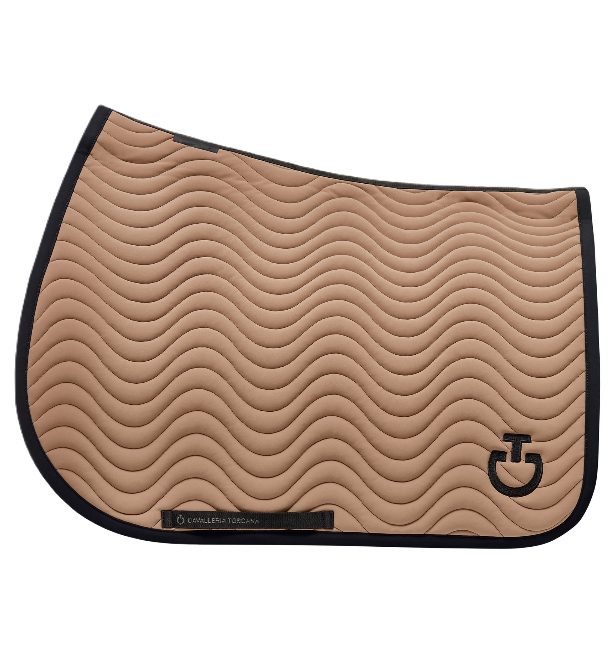 Wave Quilted Jumping Saddle Pad - Sand