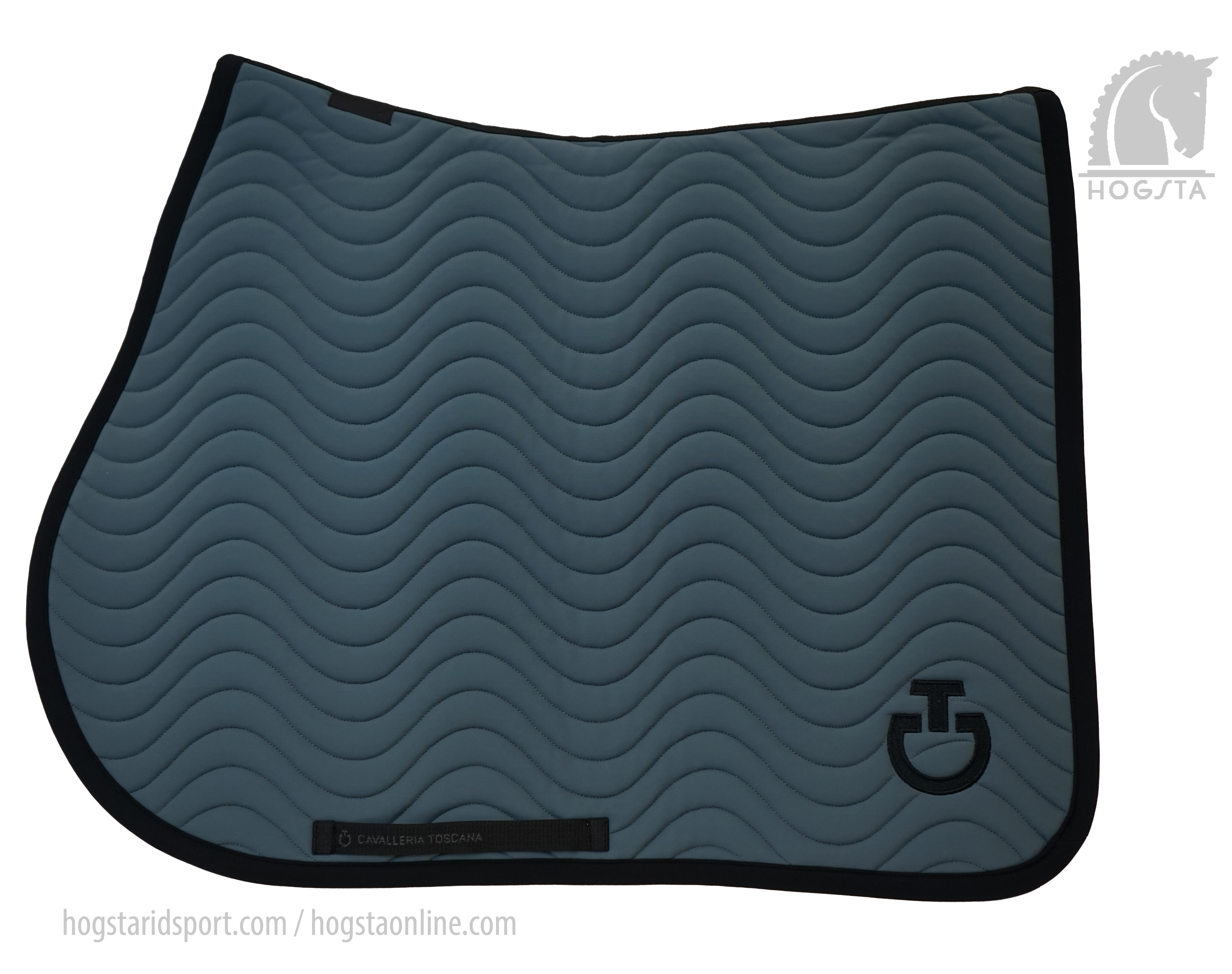 Quilted Wave Jumping Saddle Pad - Grey/Green