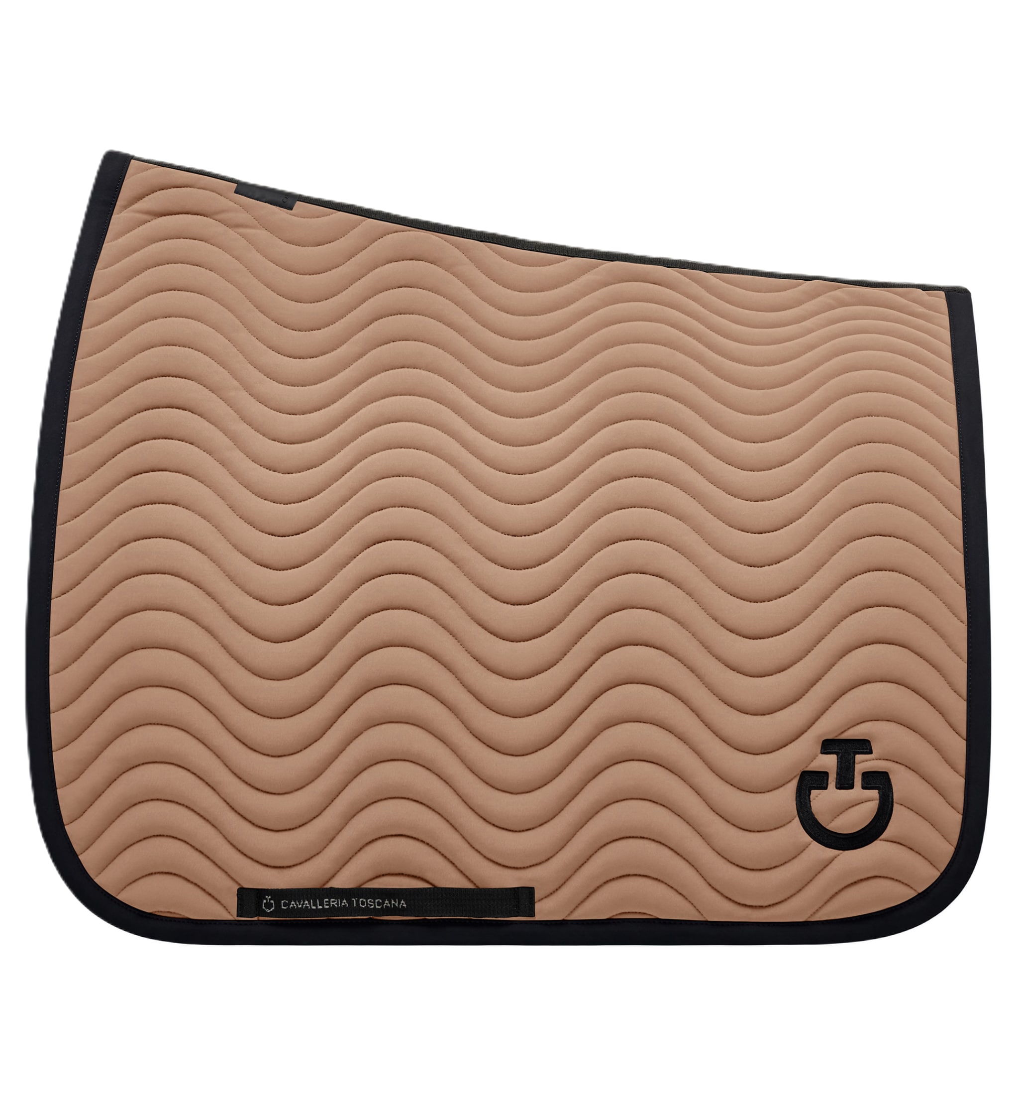 Wave Quilt Dressage Saddle Pad - Sand