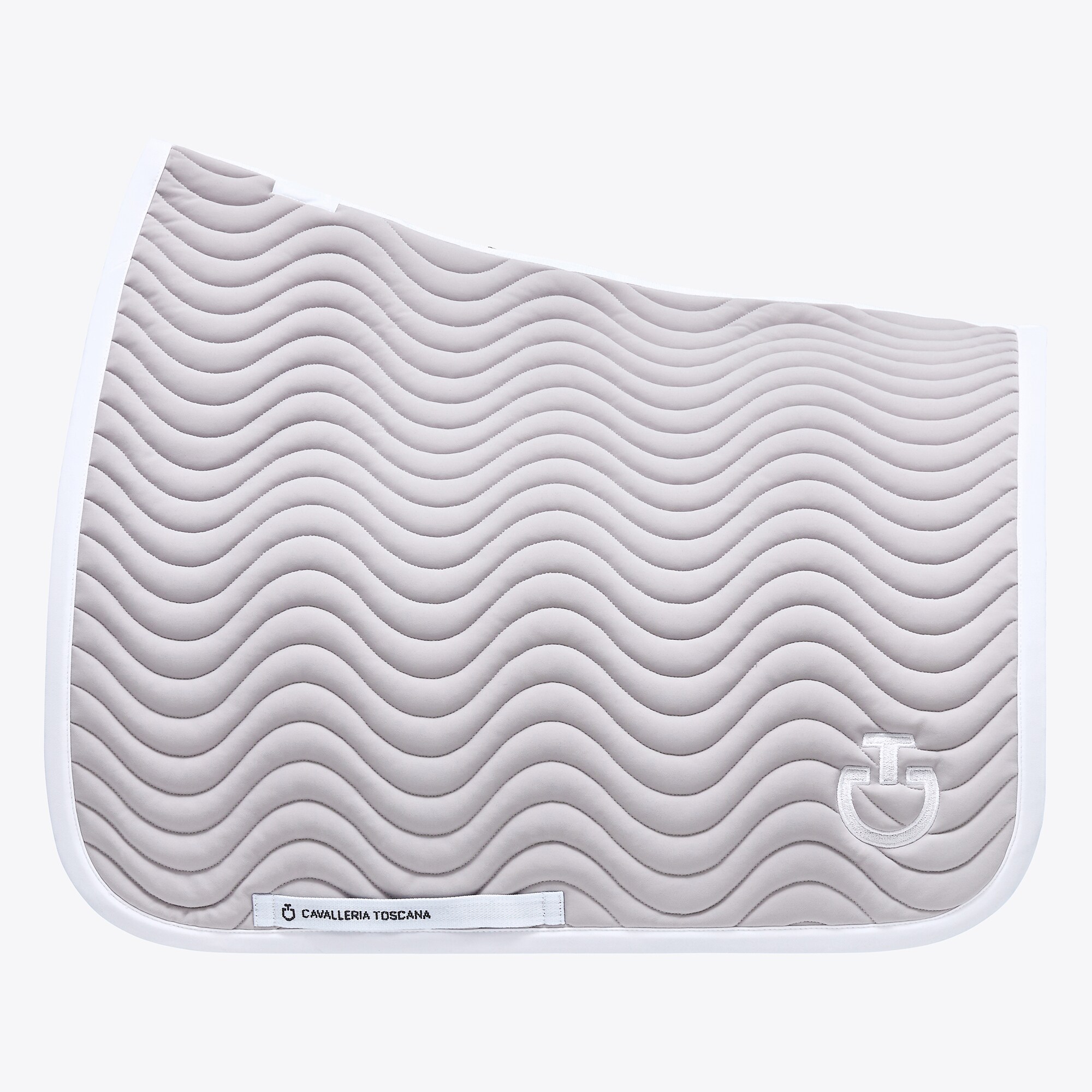 Wave Quilted Dressage Saddle Pad from Cavalleria Toscana - Light Grey -  Hogstaonline