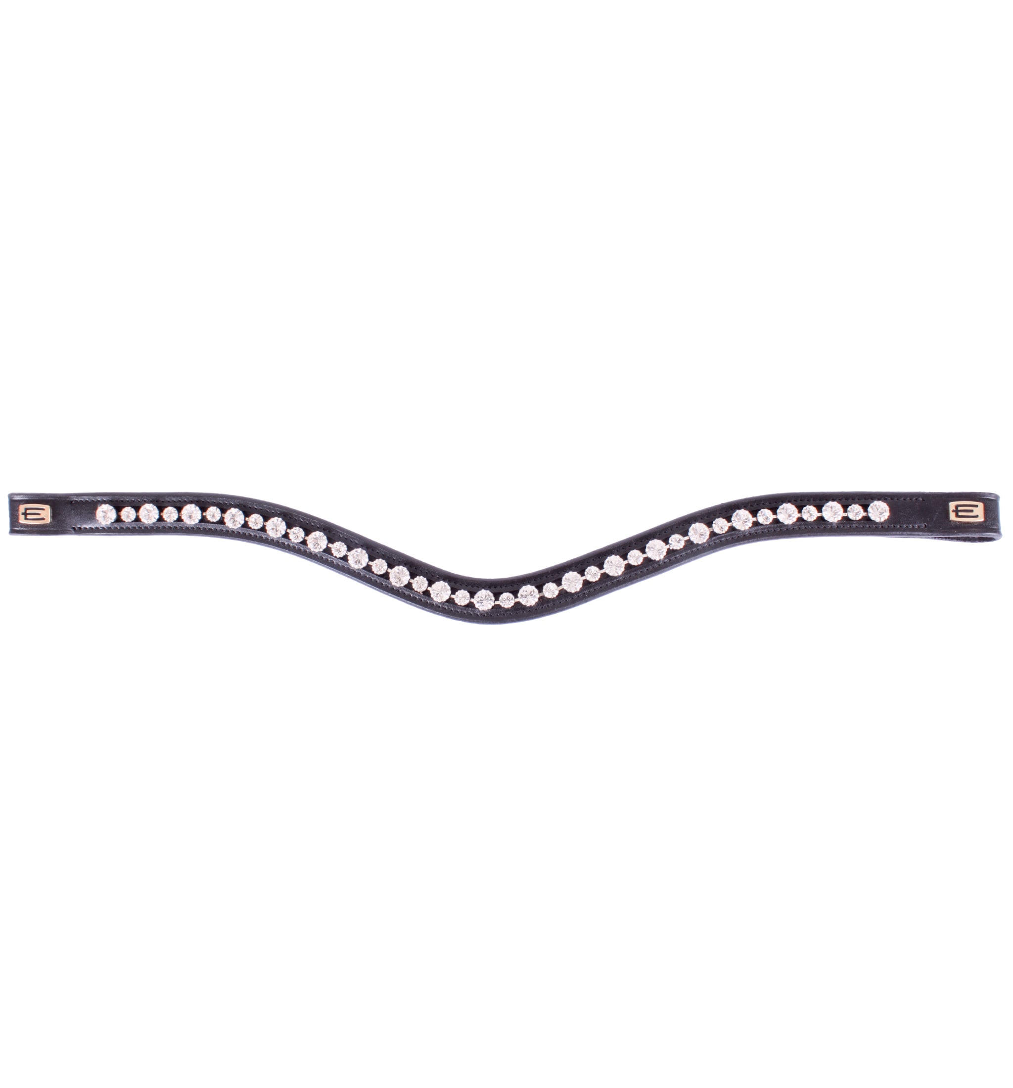 Browband White Crystal - Black