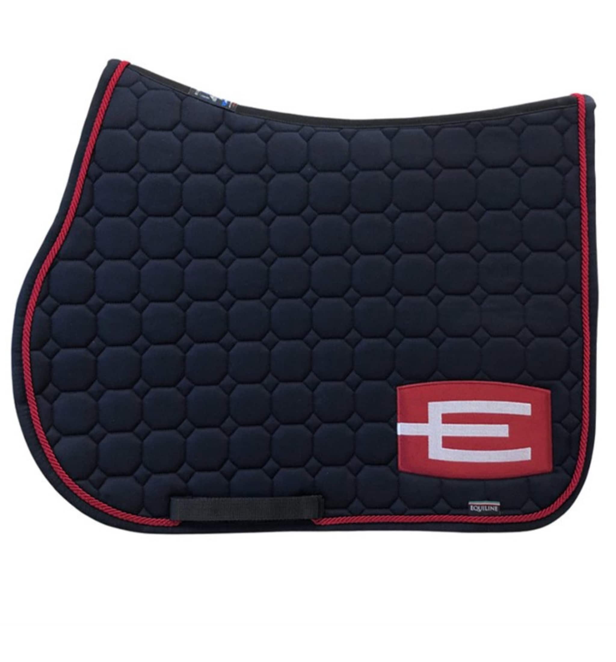 Jumping Saddle Pad E-logo - Navy/Burgundy/White