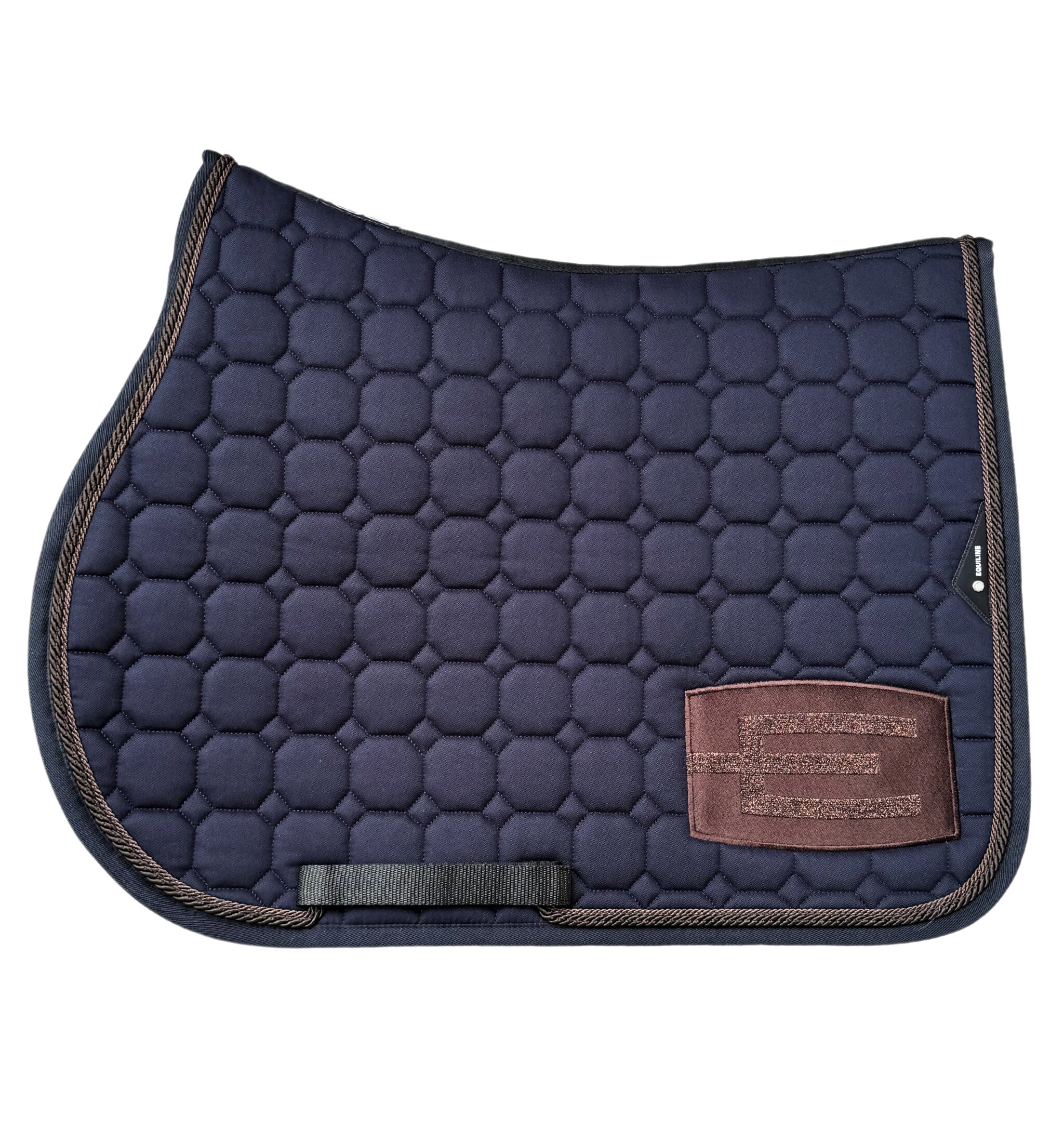 Jumping Saddle Pad G E-logo - Navy/Brown/Bronze