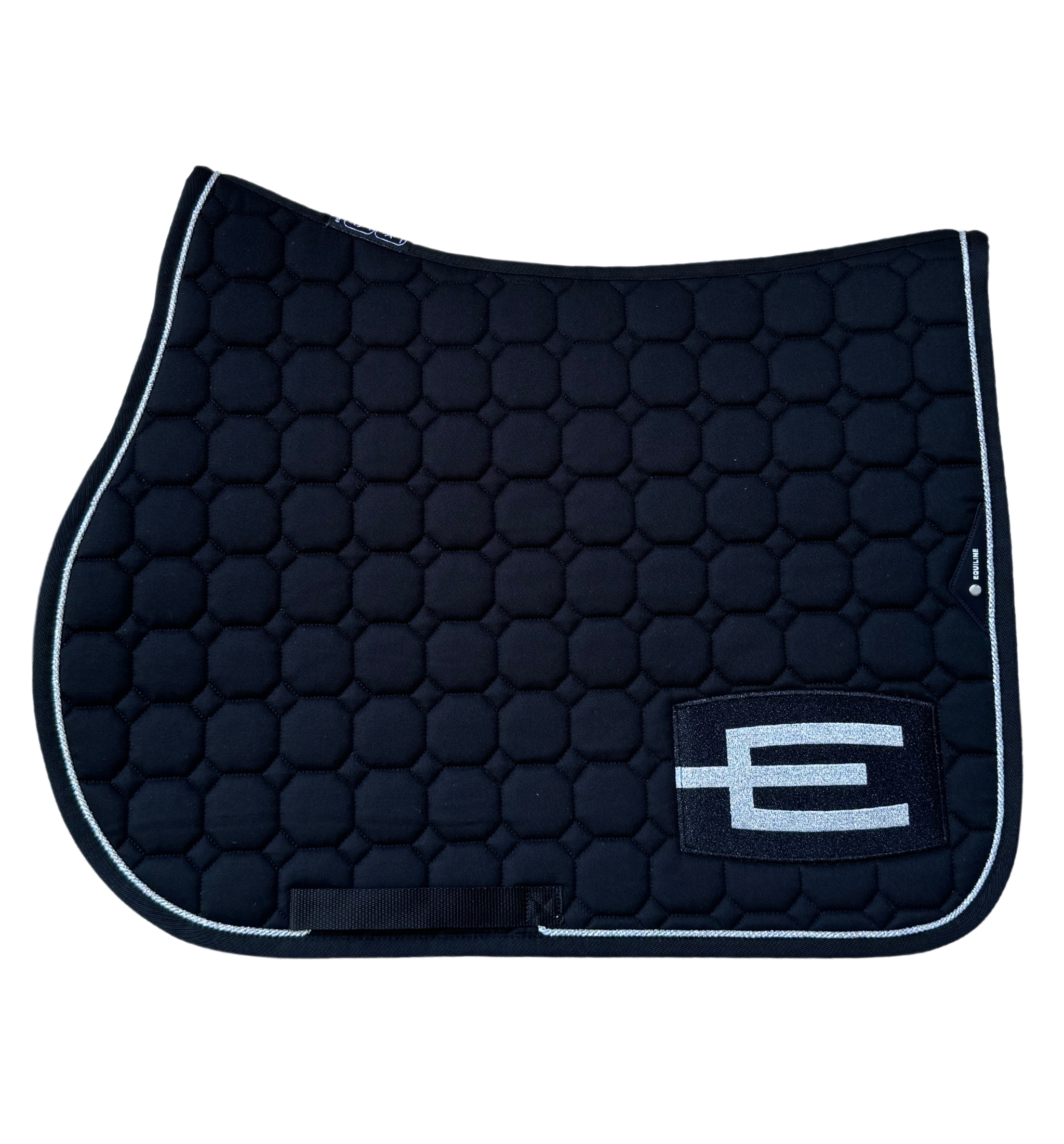 Jumping Saddle Pad Glitter E-logo - Black/Silver