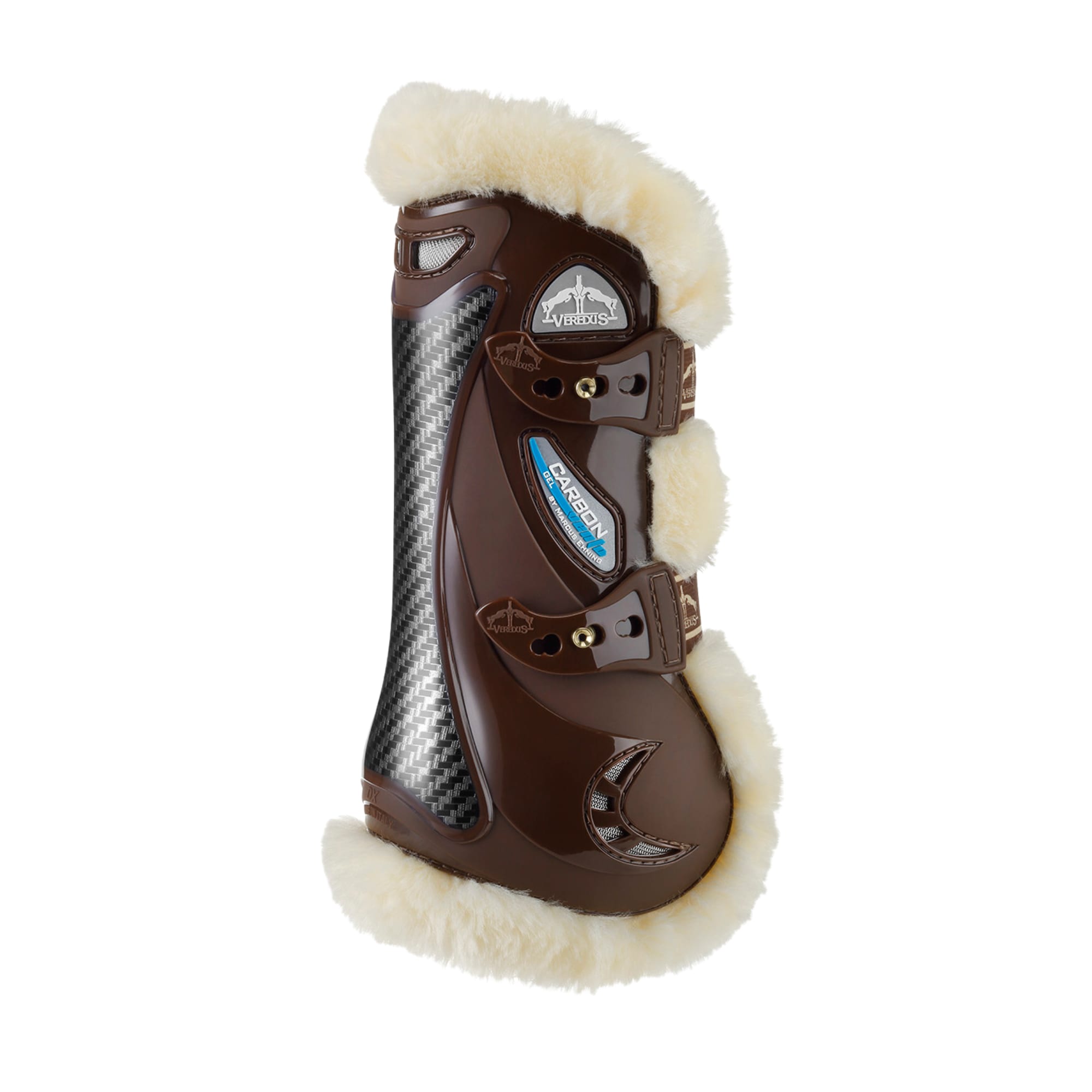 Veredus STS Carbon Gel Vento Front - bruna senskydd för häst