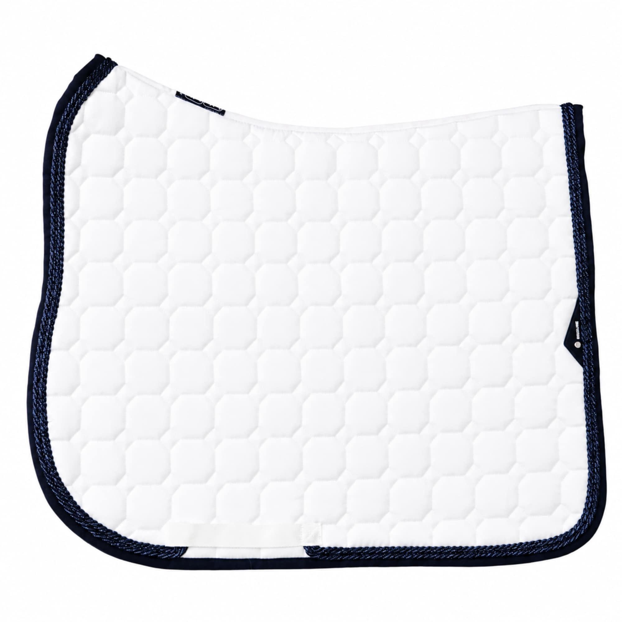 Octagon Dressage Saddle Pad - White/Navy/Glitter
