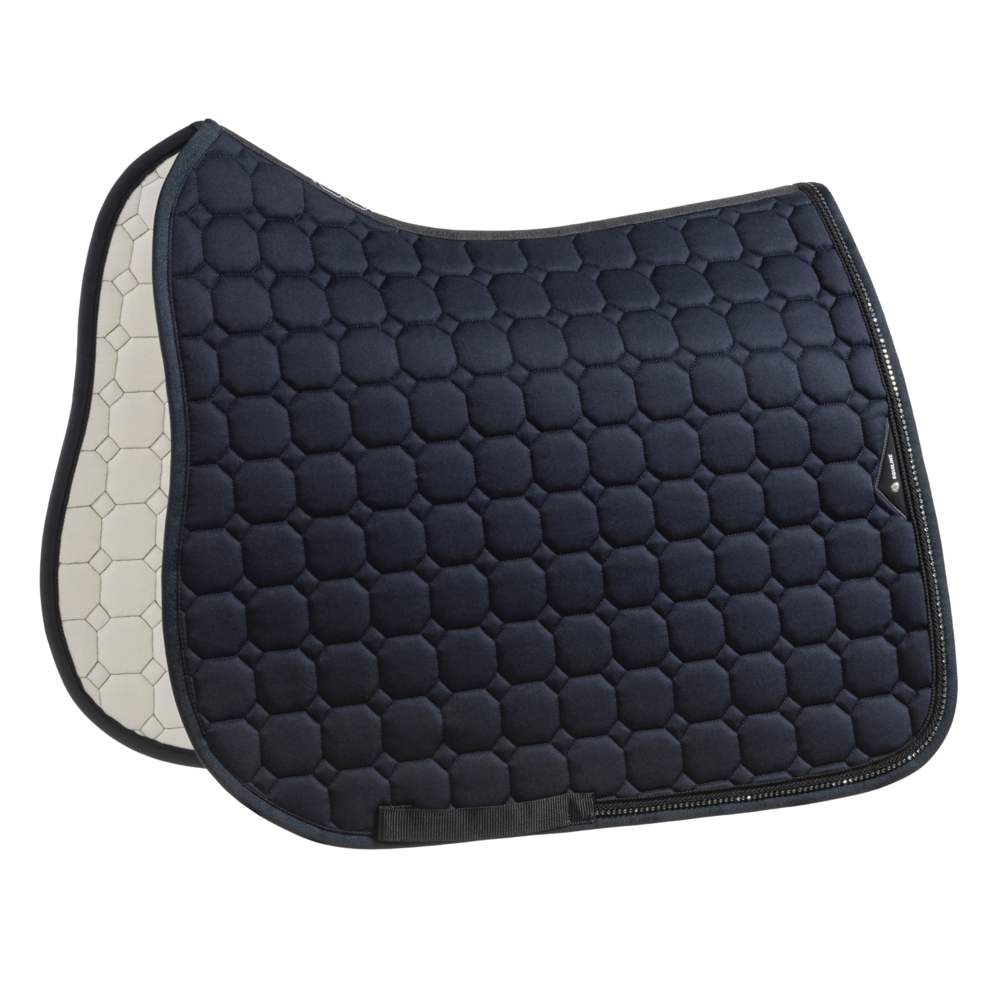Octagon Dressage Saddle Pad - Navy Rhinestones