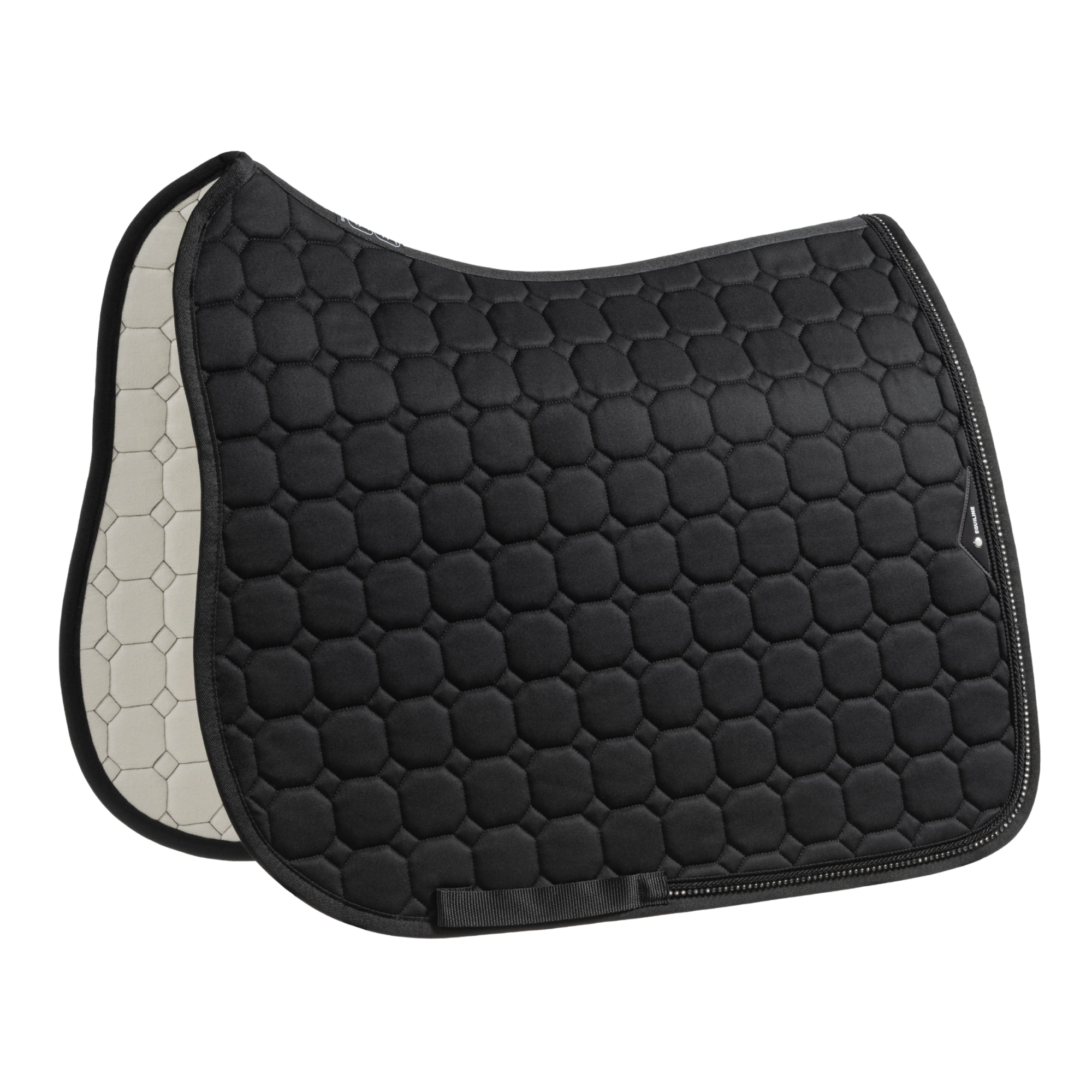 Octagon Dressage Saddle Pad - Black Rhinestones