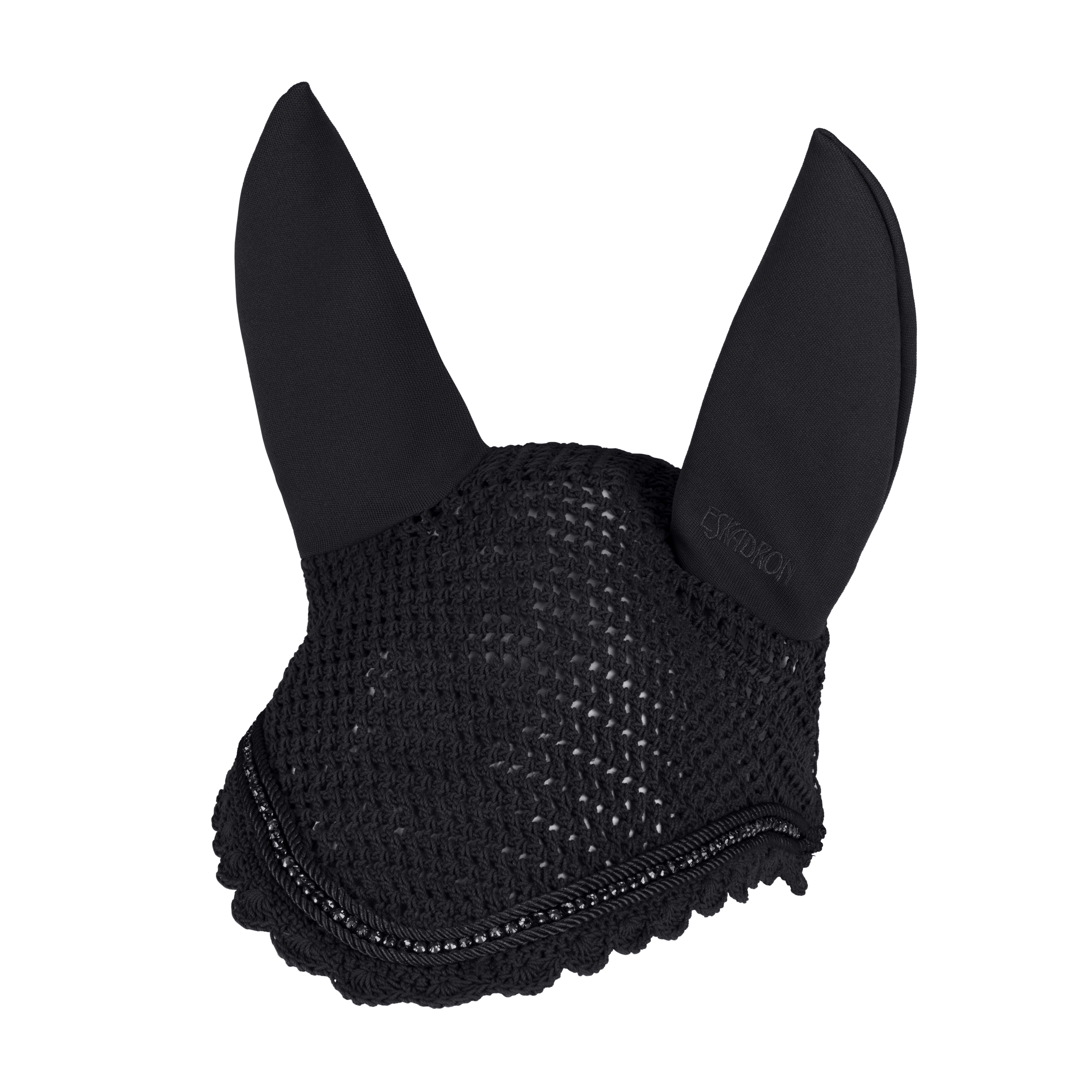 Knitted Fly Veil with Crystals - Black