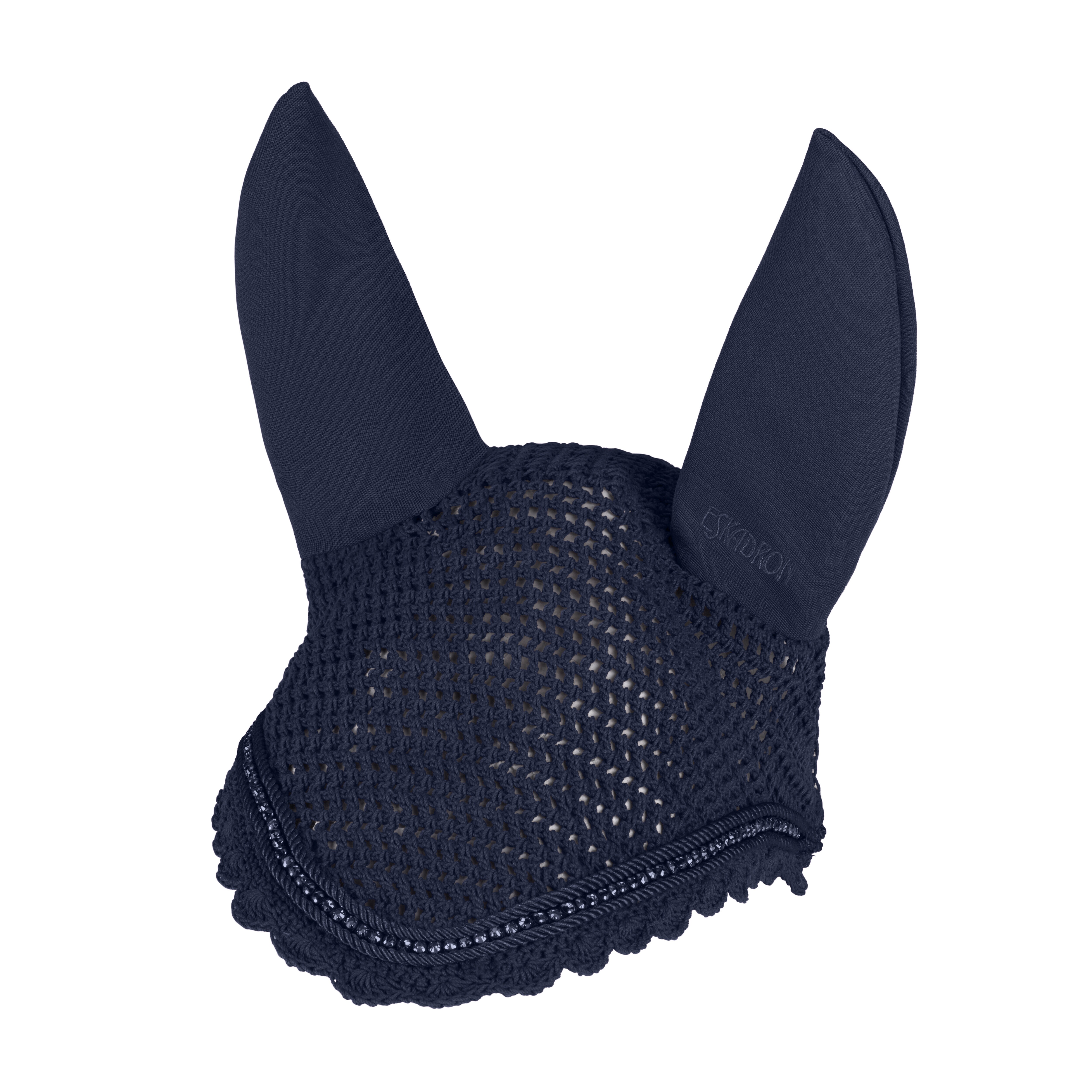 Knitted Fly Veil with Crystals - Navy