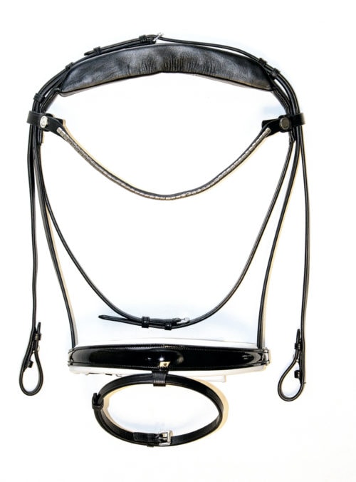 Finesse Bridle Cayenne - Black/White/Lacquered