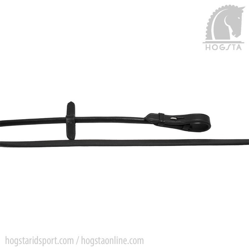 Finesse Bridles Leather/Rubber Reins, Rolled - Black