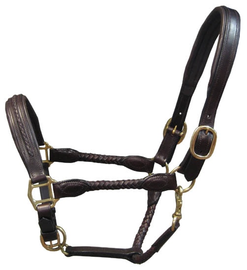 Leather Headcollar Plaited - Brown