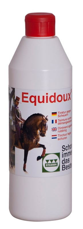 Equidoux-tinktur mot man och svansklåda från Stassek Hogsta Ridsport.