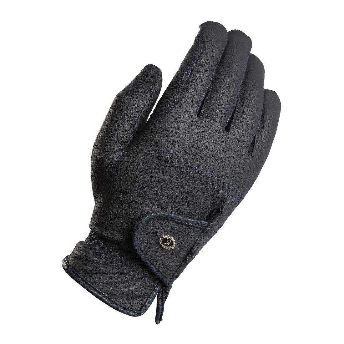 Synthetic Leather Riding Gloves - Navy