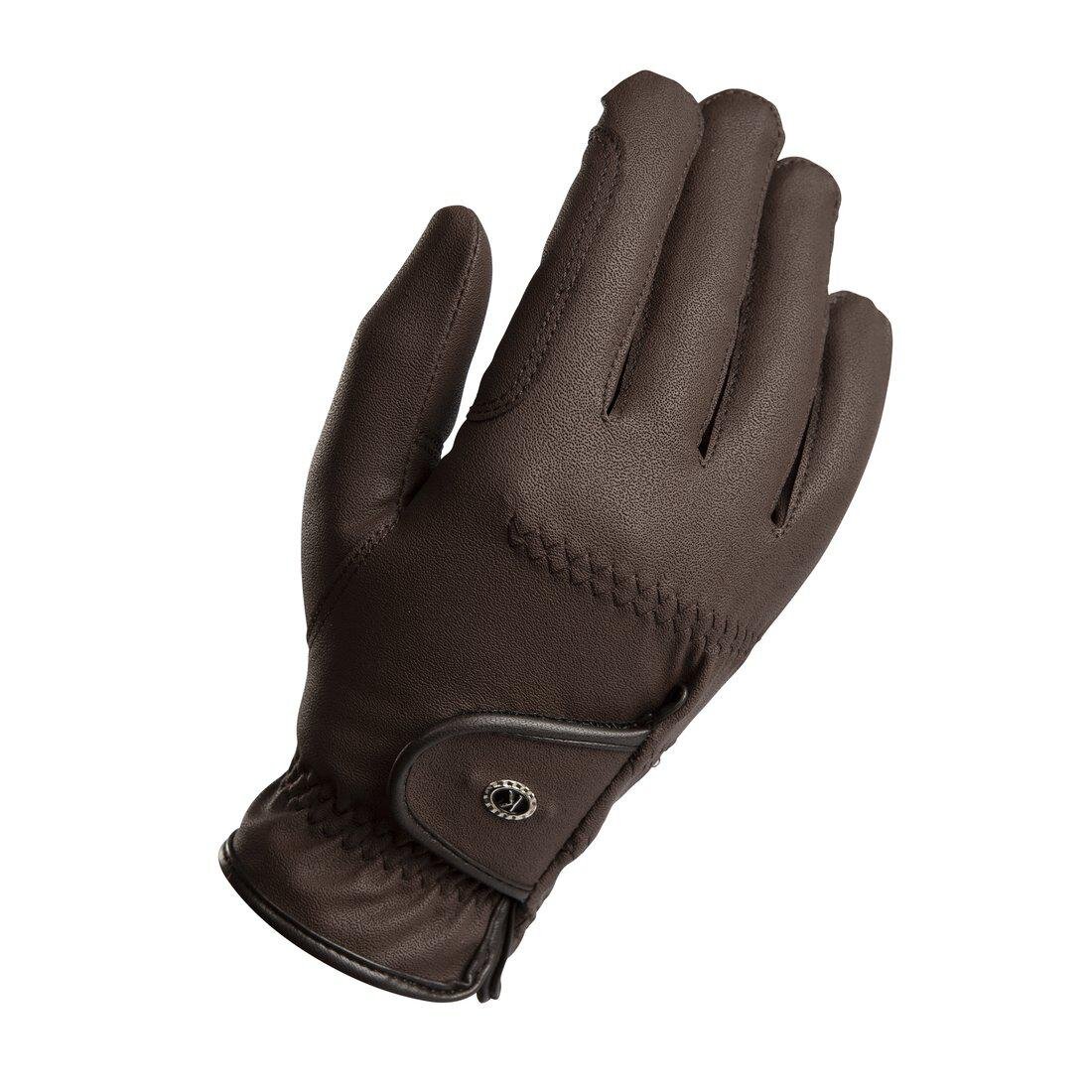 Synthetic Leather Riding Gloves - Brown