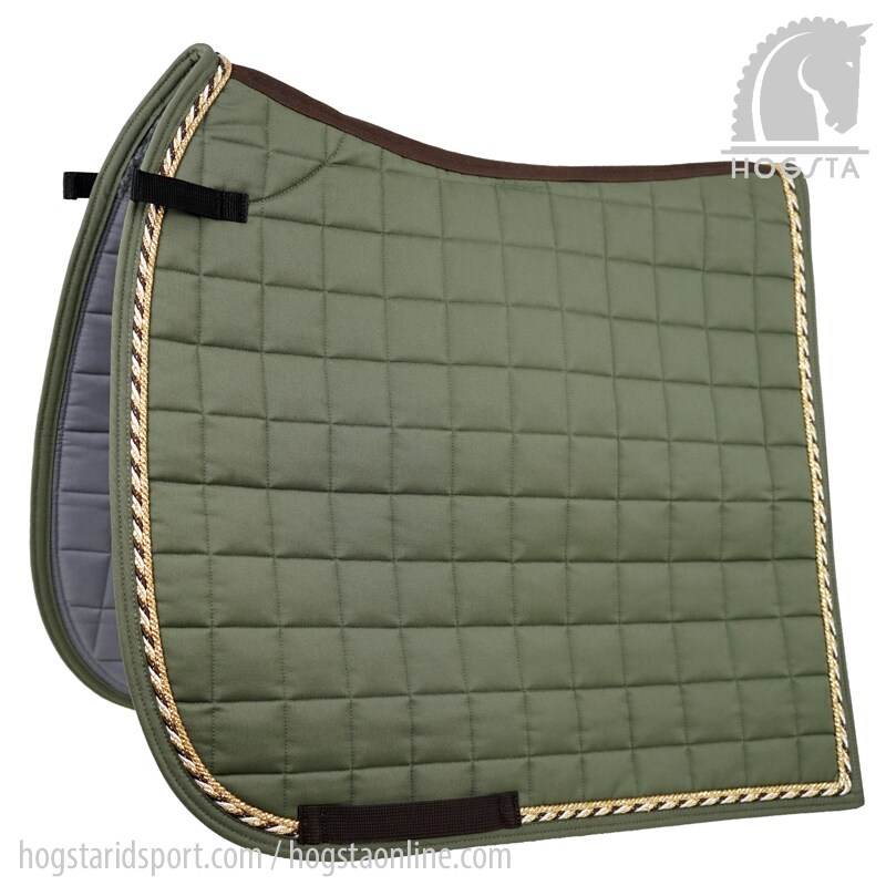 Dressage saddle pad - Olive/gold