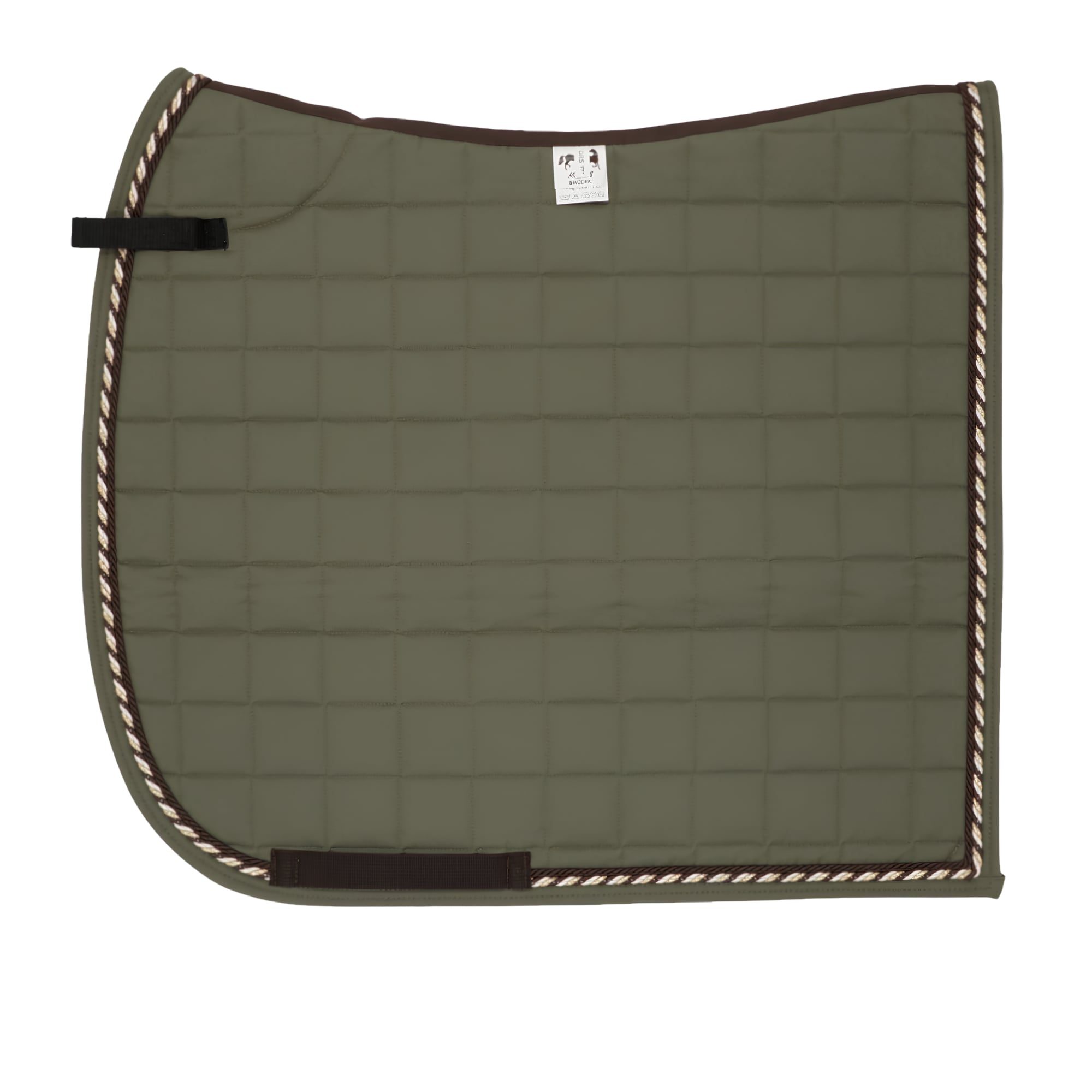 Dressage saddle pad - Olive/gold