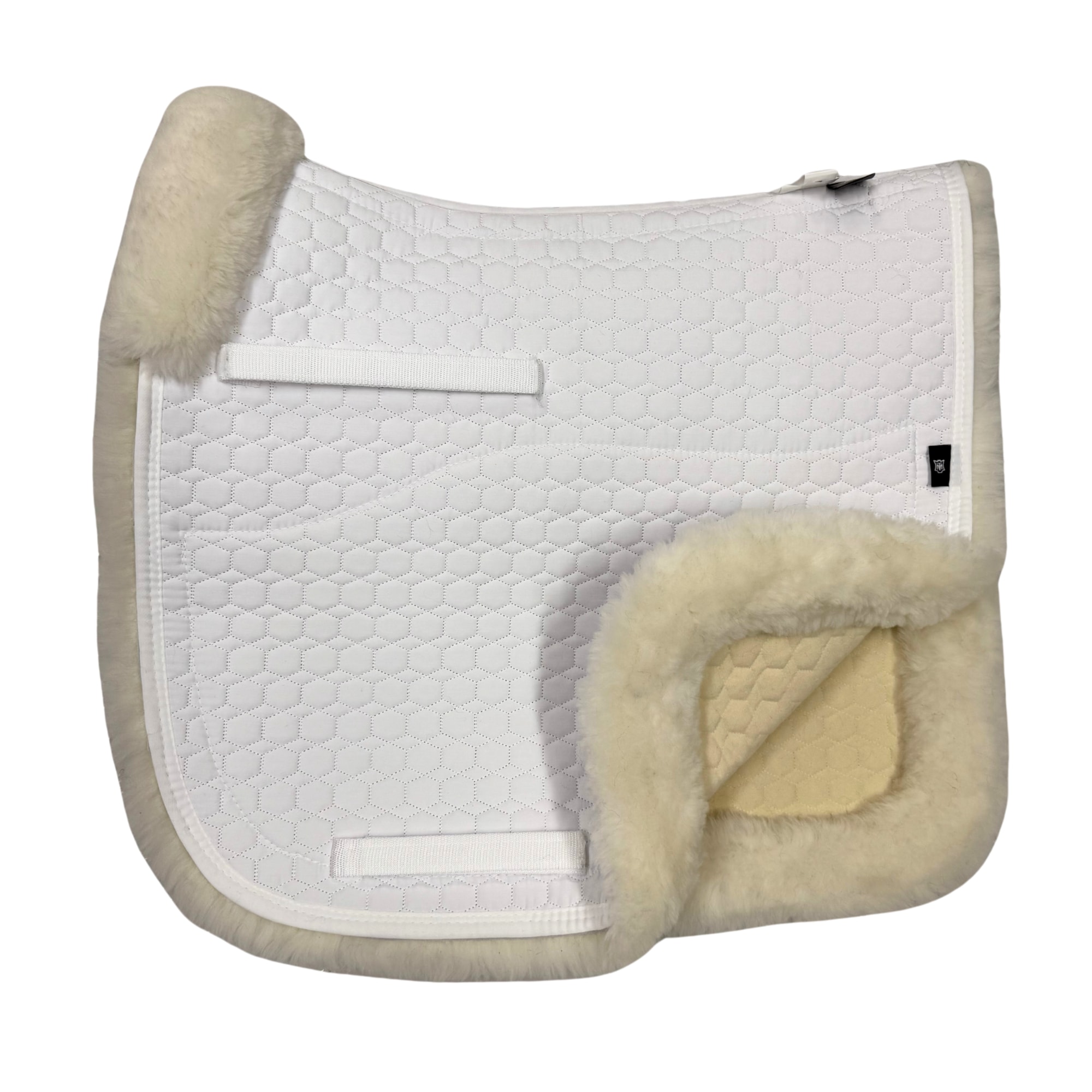 Sheepskin Dr Saddle Pad w Sheepskin Edge - White