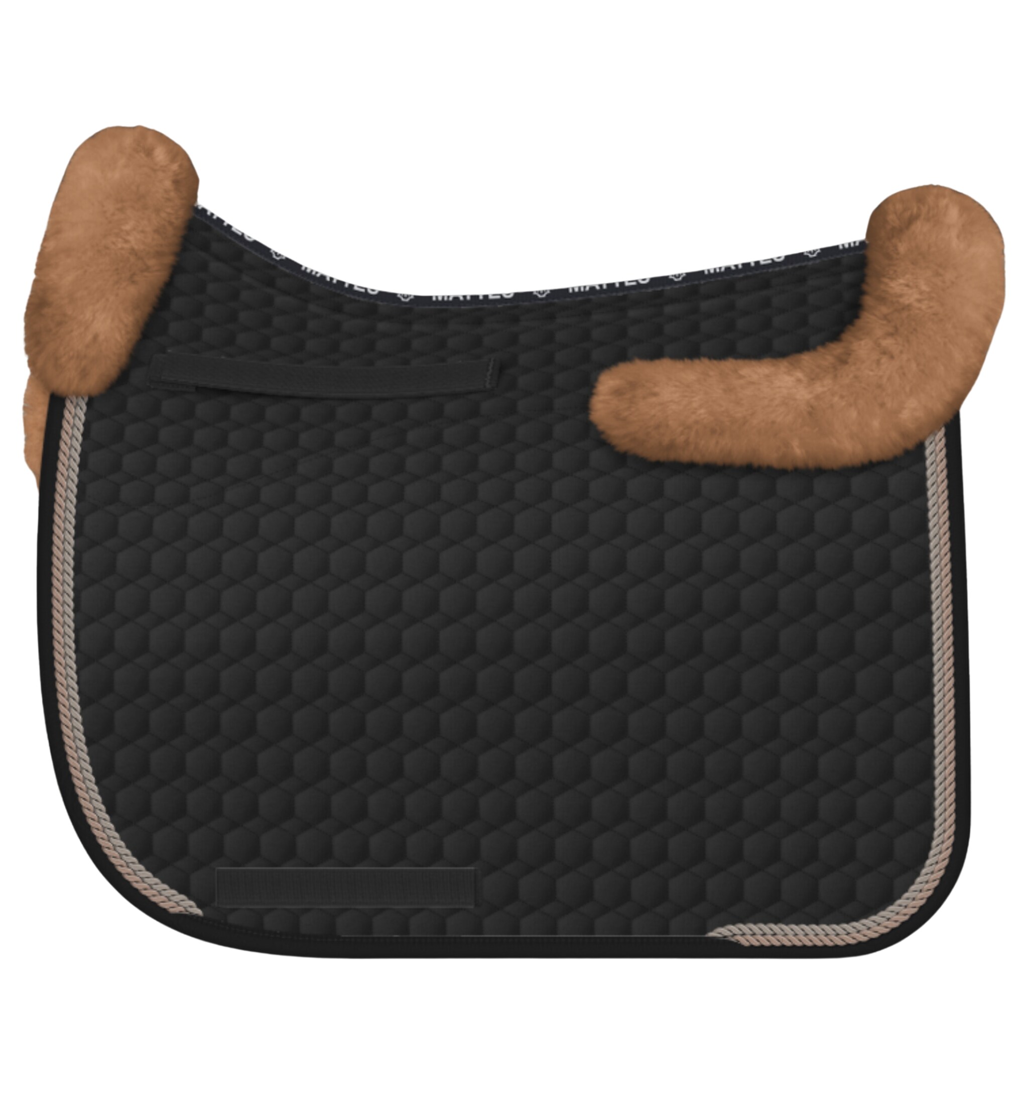 Sheepskin Saddle Pad DR - Black/Honey/Pigeon