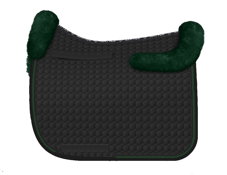 Sheepskin Saddle Pad DR - Black/Green