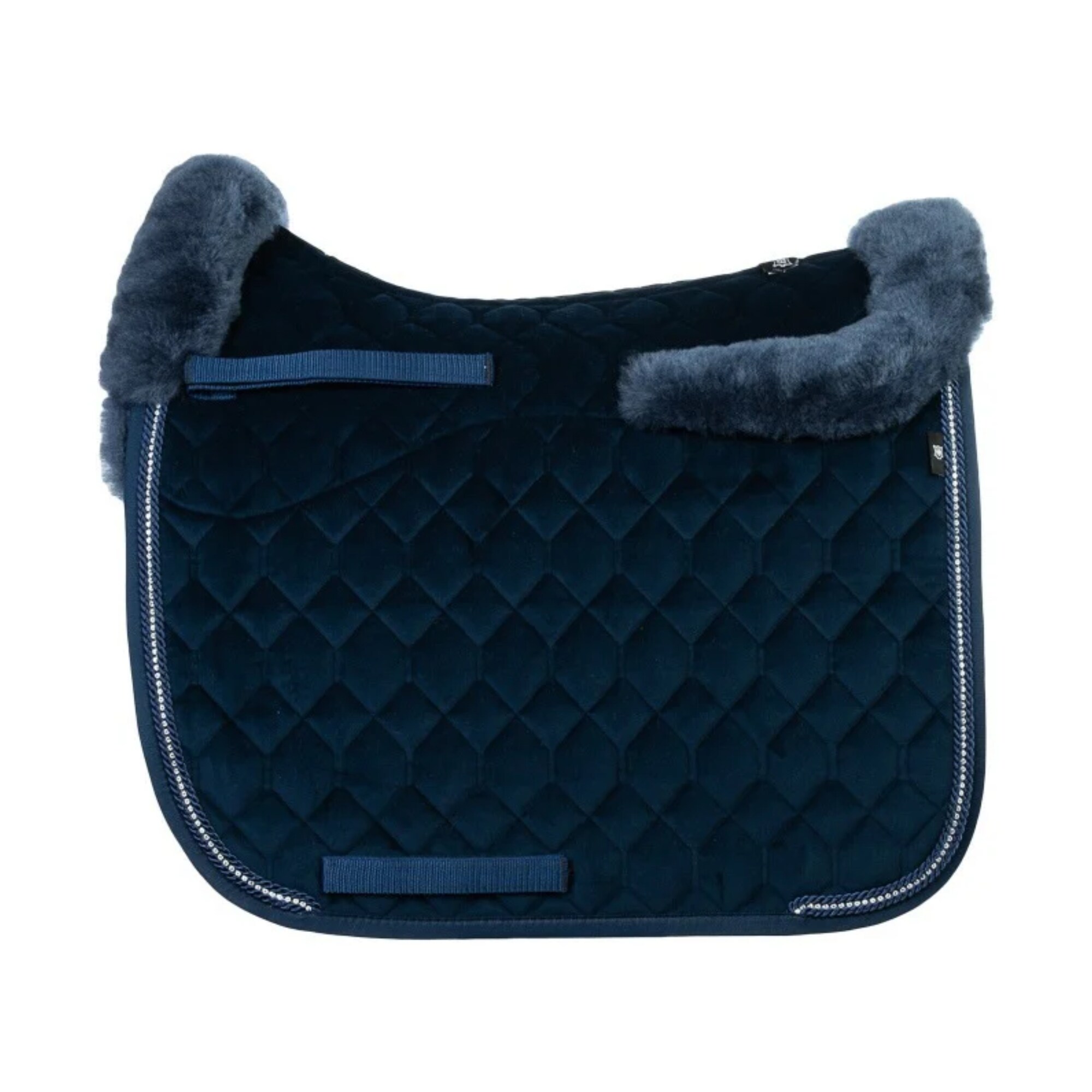 Sheepskin Saddle Pad Crystal Velvet - Evening Blue/Blue