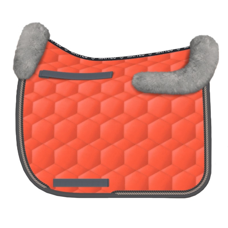 Sheepskin Saddle Pad DR - Orange/Gray