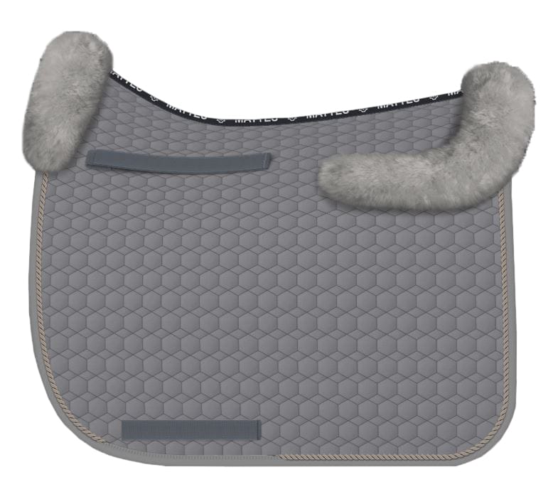Sheepskin dressage saddle pad - Grey