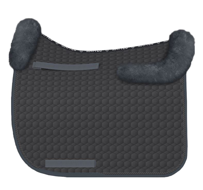 Sheepskin dressage saddle pad - Graphite