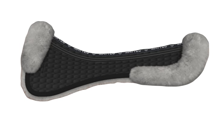 Correction half pad with sheepskin PMS - Black/Grey