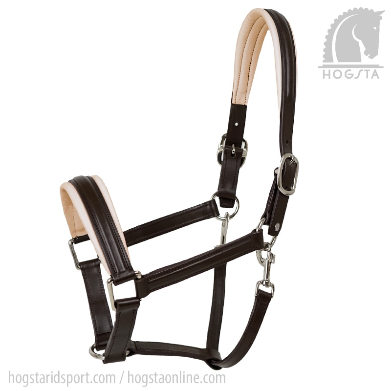 Leather halter from Sattlerei Otto Schumacher - Black/White - Hogstaonline  - Hogsta Ridsport