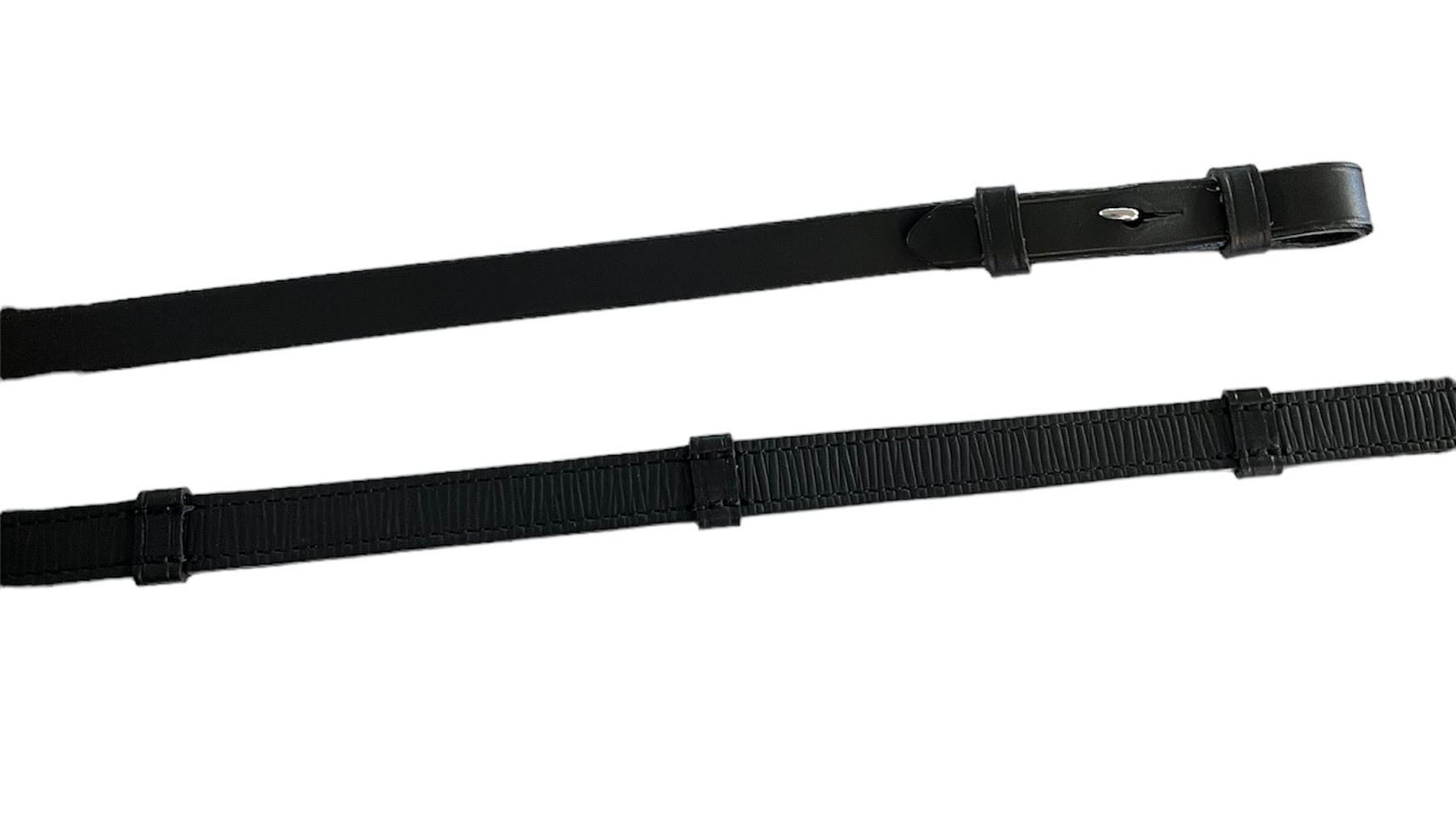 Leather Comfort Grip reins 16 mm w stoppers - Black
