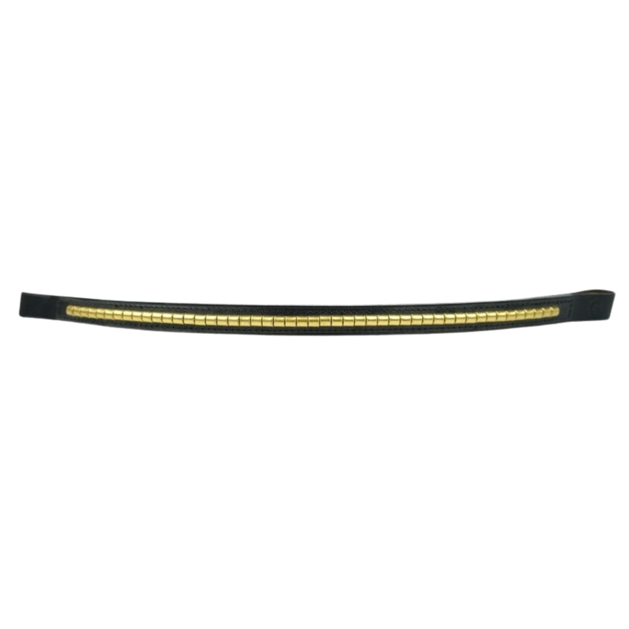 Straight Browband OS Clincher - Black/Brass