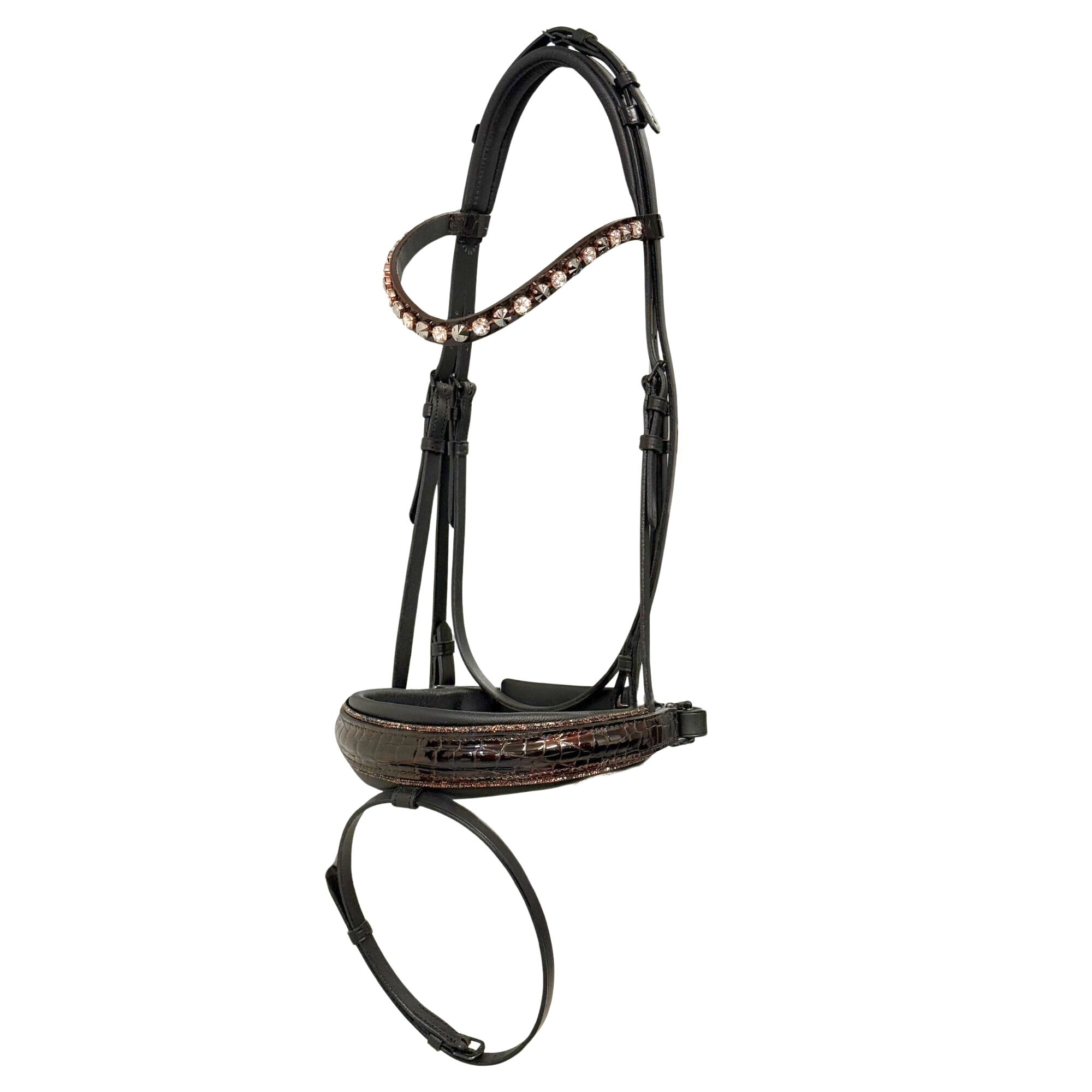 Florenz Bridle - Black/Croco Glamour