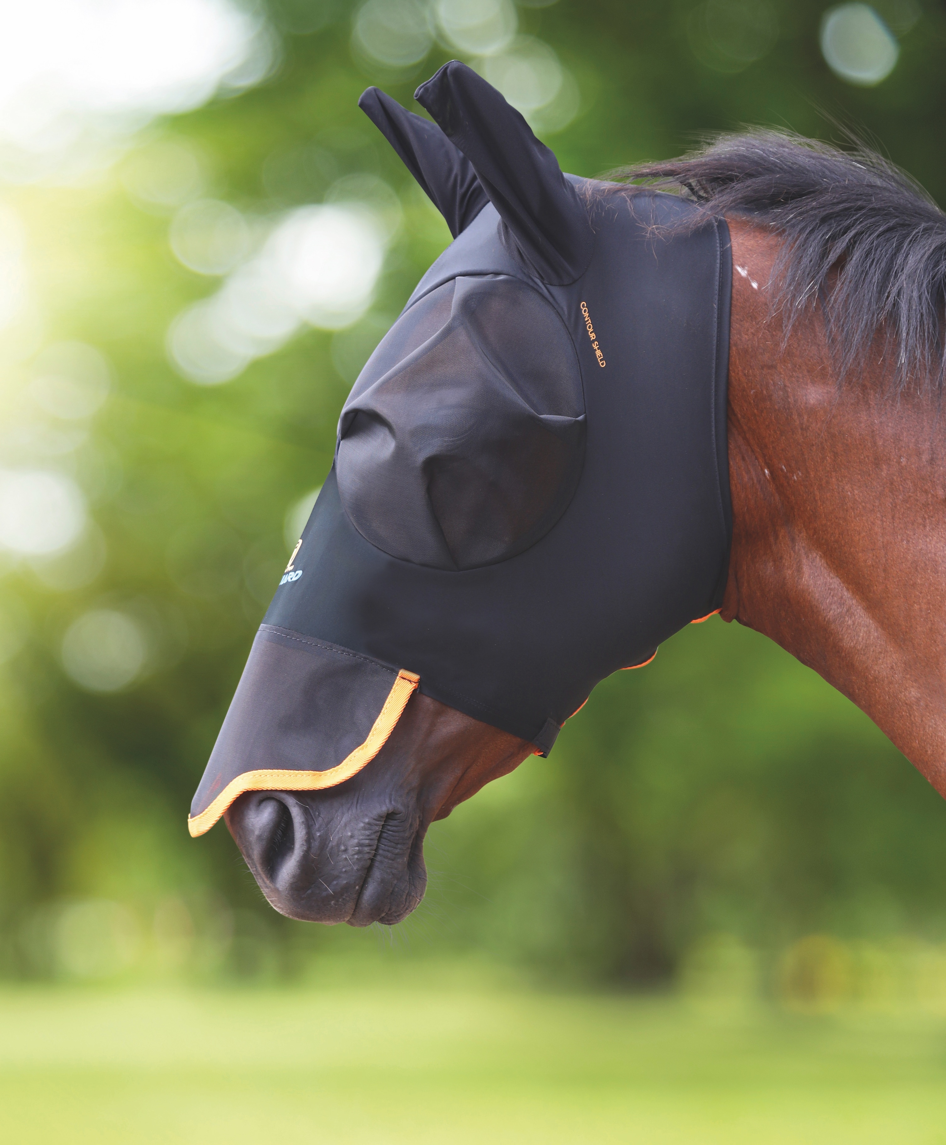 Stretch Fly Mask with Nose - Black