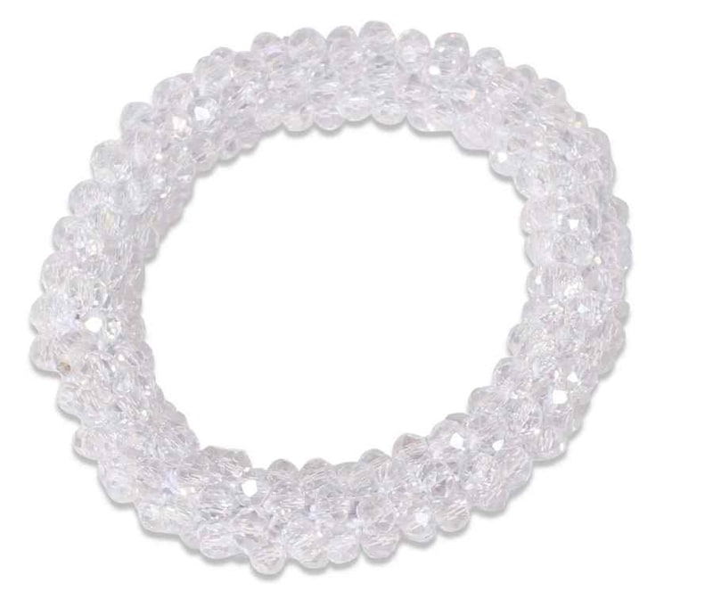 Shiny Beads Scrunchie - Crystal