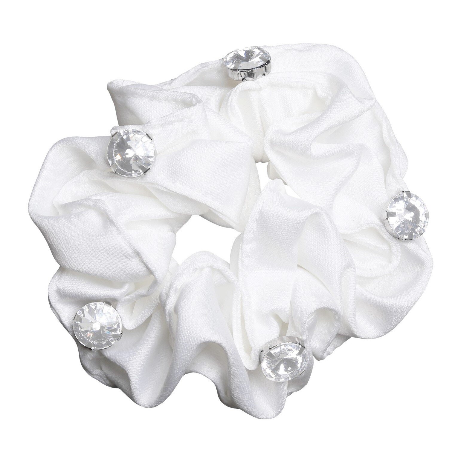 Alyca scrunchie vit med stenar - SD Design