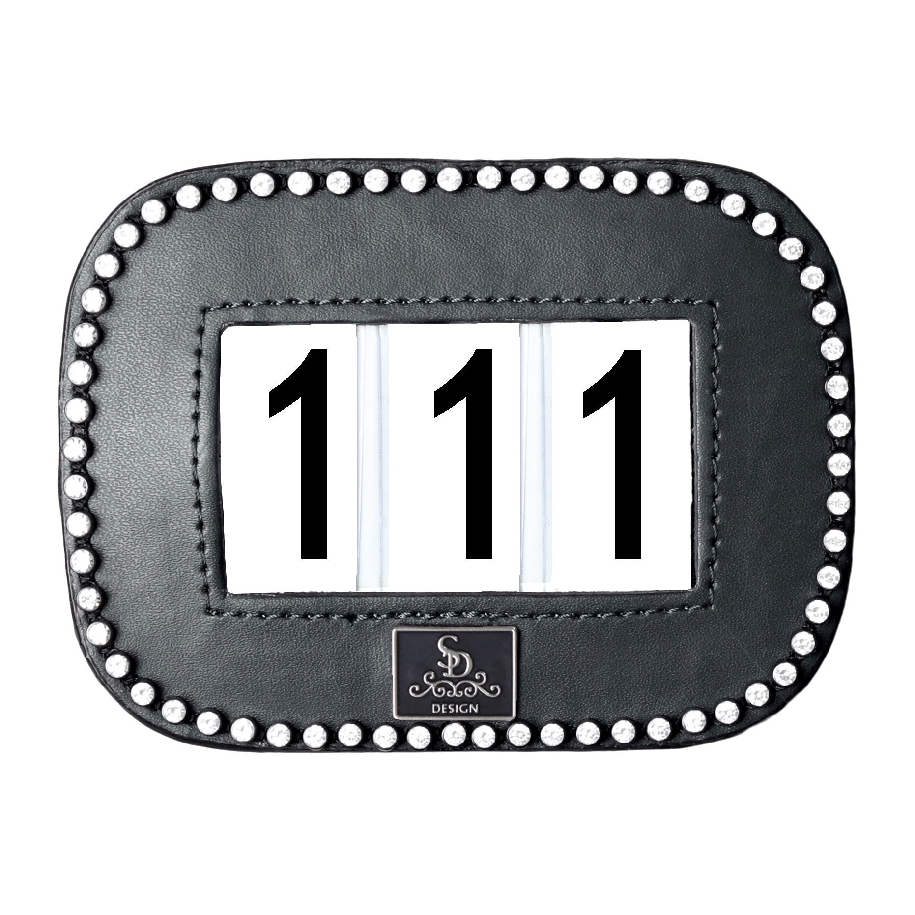 Number holder with crystals - Black