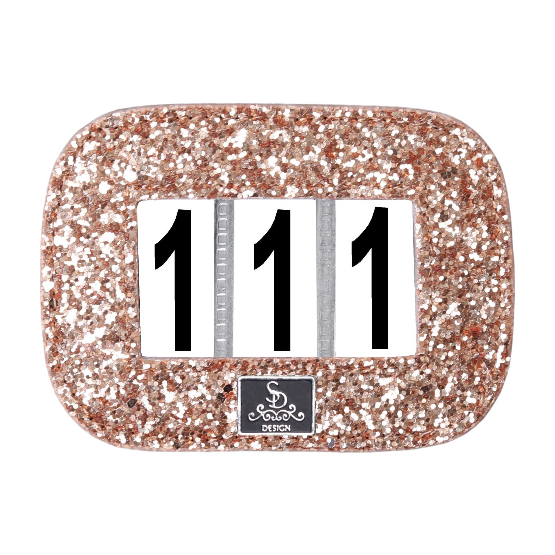 Number holder with glitter - Rosé Gold