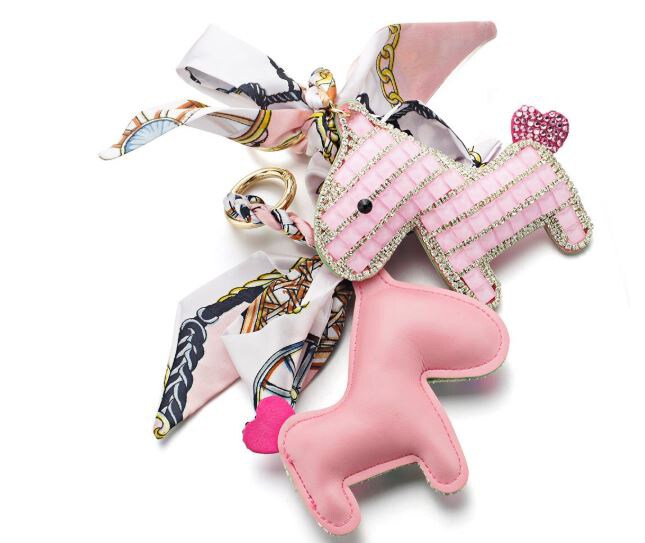 Crystal Horse Keychain - Rosa