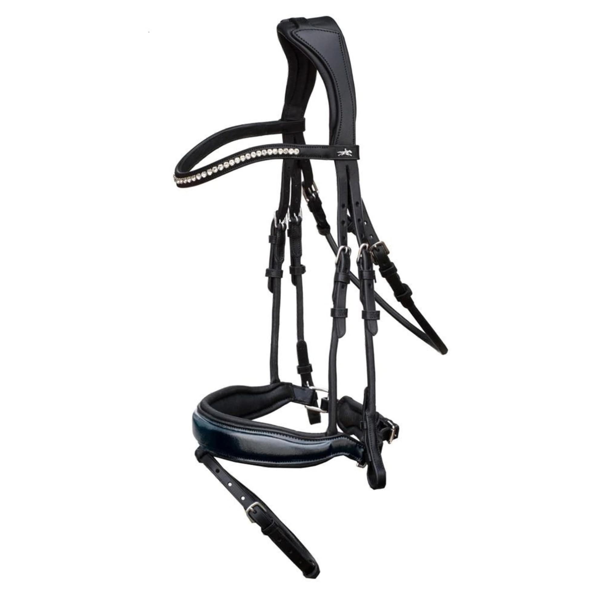 Malibu Rolled Bridle - Black/Patent