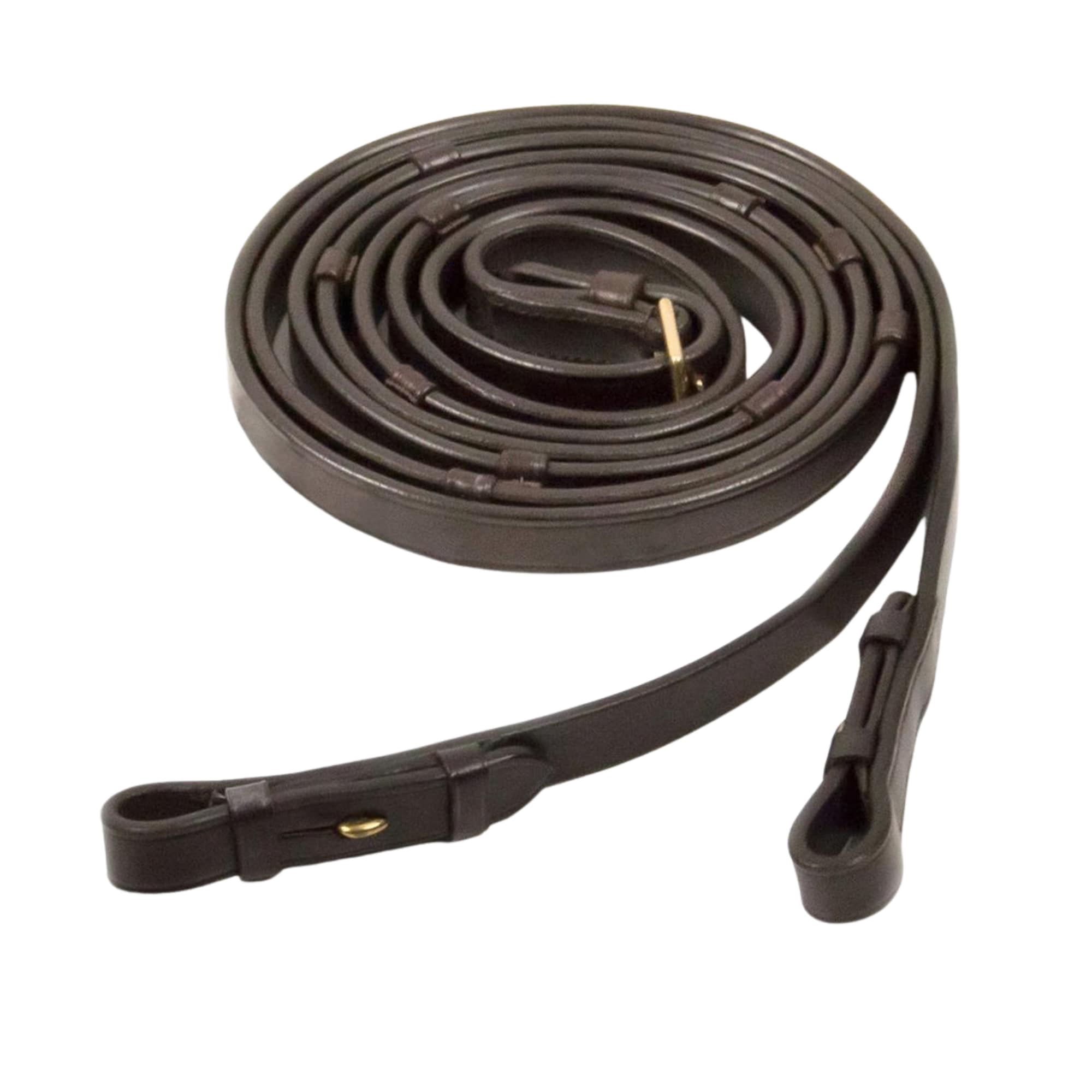 Leather Reins Hook & Stud - Espresso/Gold